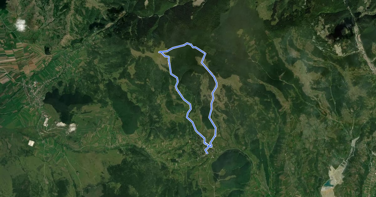 Маршрут sat Izvoru Mureșului - Vf. Arama Neagră - sat Izvoru Mureșului на спутниковом снимке