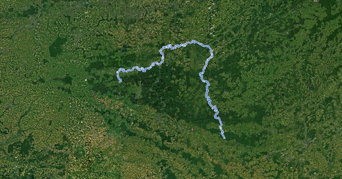 Маршрут SAT Sentier des Abbayes Trappistes de Wallonie на спутниковом снимке