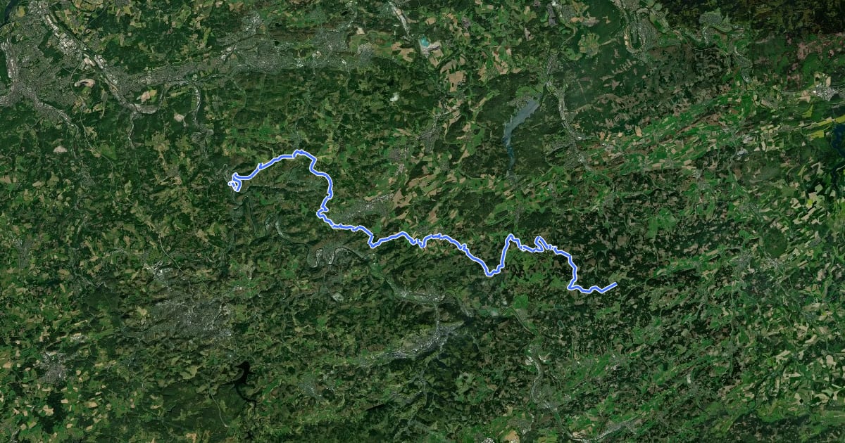 Маршрут Sauerland-Höhenflug (Teilstück Altena - Neuenrade - Altenaffeln ) на спутниковом снимке