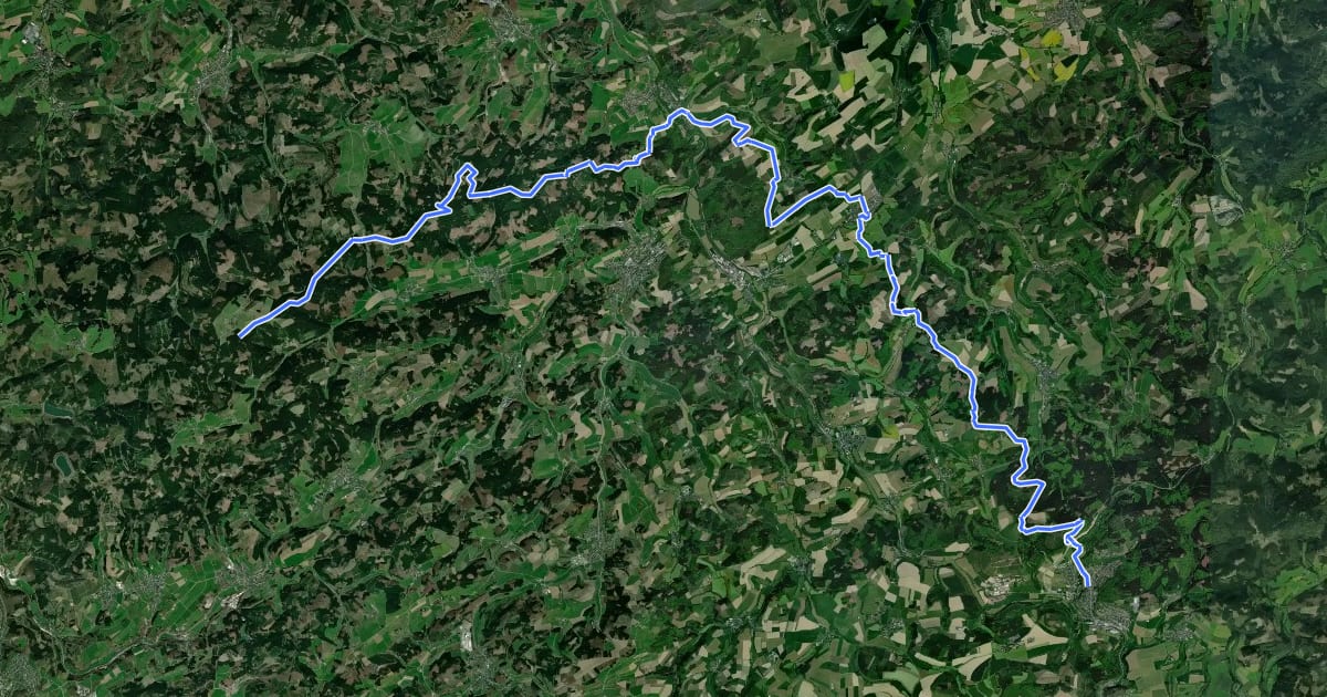 Маршрут Sauerland-Höhenflug (Teilstück Wenholthausen - Bad Fredeburg) на спутниковом снимке