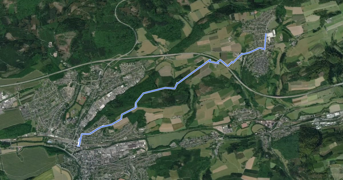 Маршрут Sauerland-Waldroute Zugang Meschede на спутниковом снимке