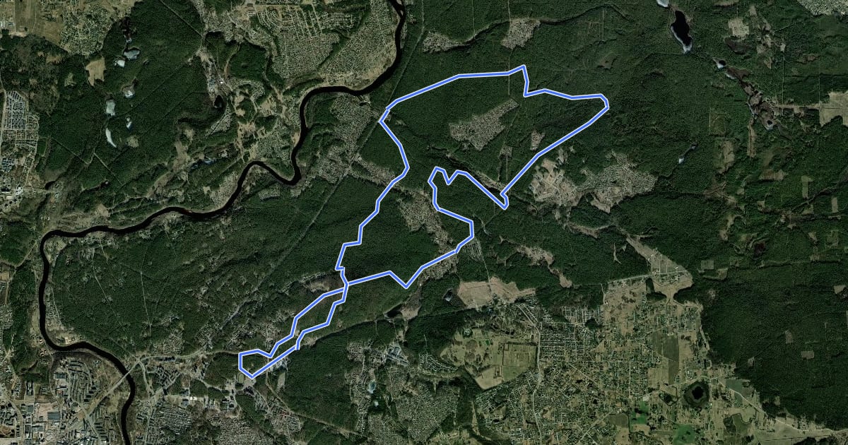 Маршрут Saulėtekio MTB trasa на спутниковом снимке