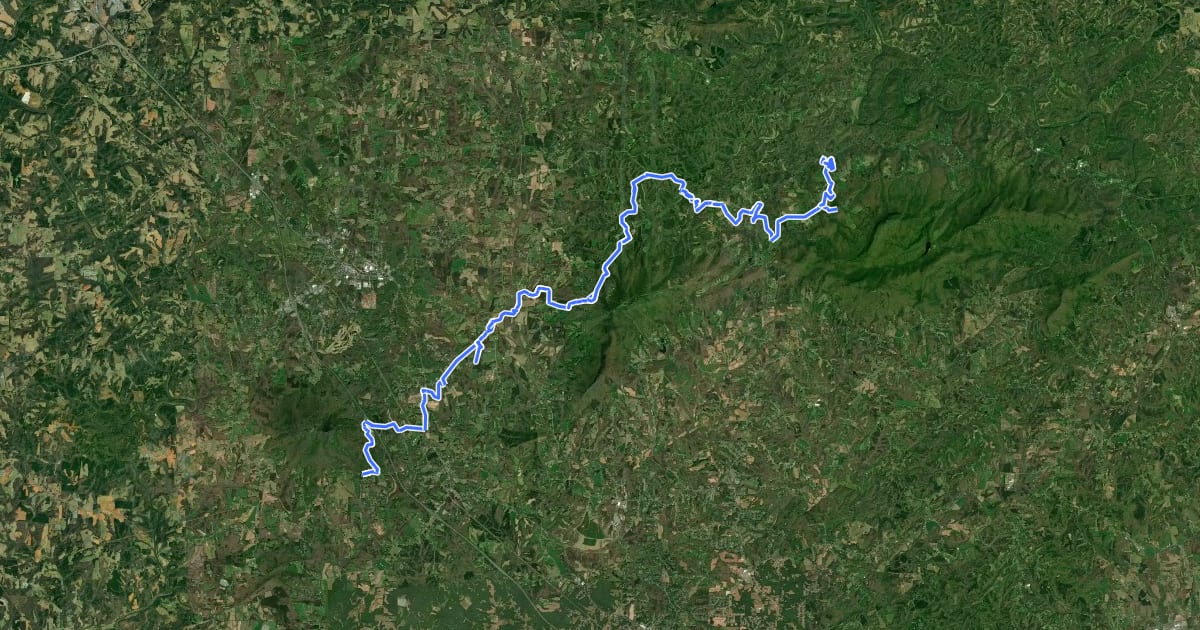 Маршрут Sauratown Trail на спутниковом снимке