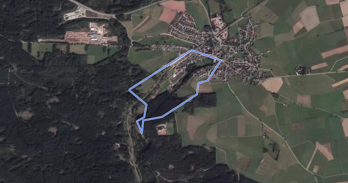 Маршрут Saurenbach-Schlucht-Weg на спутниковом снимке