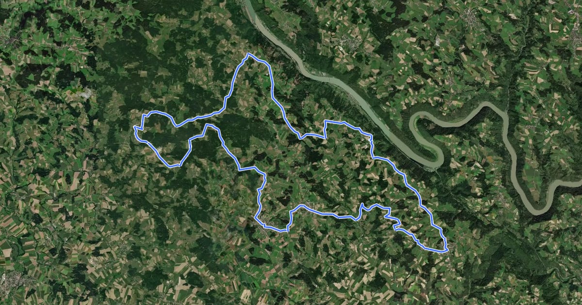Маршрут Sauwald Panorama-Runde на спутниковом снимке