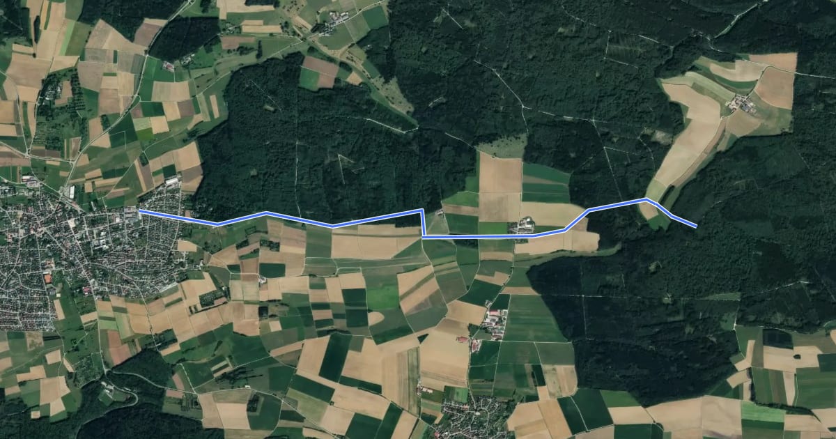 Маршрут SAV Nebenweg Gerstetten - Bolheim-Rothau на спутниковом снимке