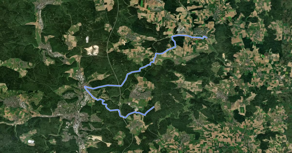 Маршрут SAV Nebenweg Neresheim - Heidenheim-Wagnersgrube - Wahlberg на спутниковом снимке