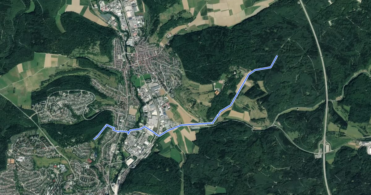 Маршрут SAV Querweg Heidenheim-Hahnenschnabel - Nattheim на спутниковом снимке