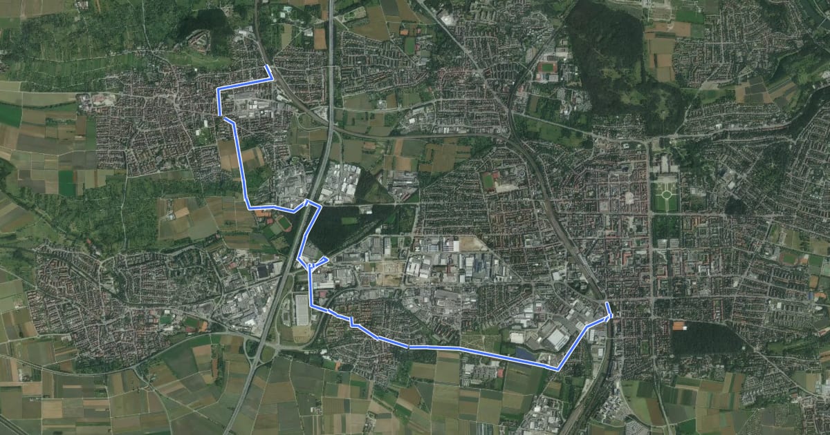 Маршрут SAV Roter Punkt, Ludwigsburg - Asperg на спутниковом снимке