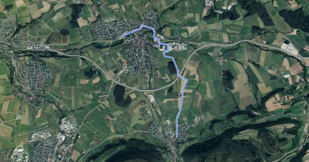 Маршрут SAV Verbindungswerg Blaue Raute: Mögglingen Lautern на спутниковом снимке