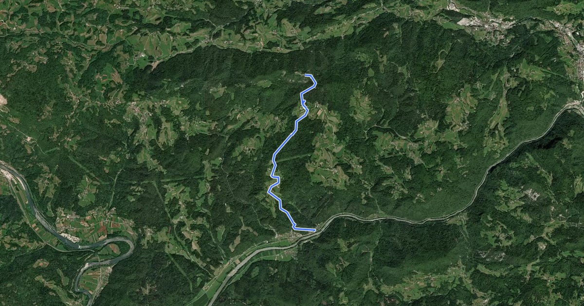 Маршрут Sava - Dom na Zasavski Sv. gori на спутниковом снимке