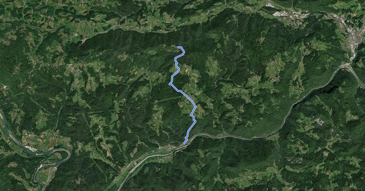 Маршрут Sava - Tirna - Dom na Zasavski Sv. gori на спутниковом снимке