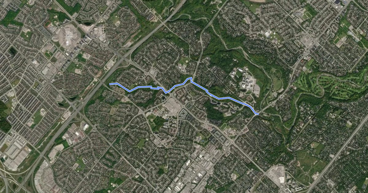 Маршрут Sawmill Valley Creek Trail на спутниковом снимке