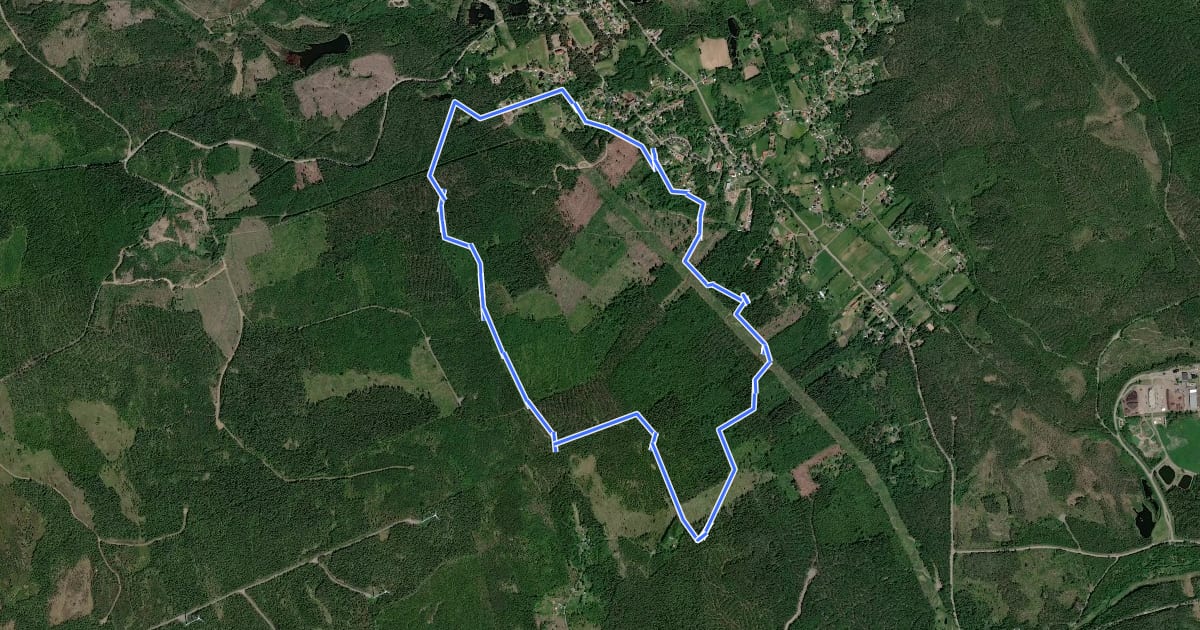 Маршрут Saxbergsleden на спутниковом снимке