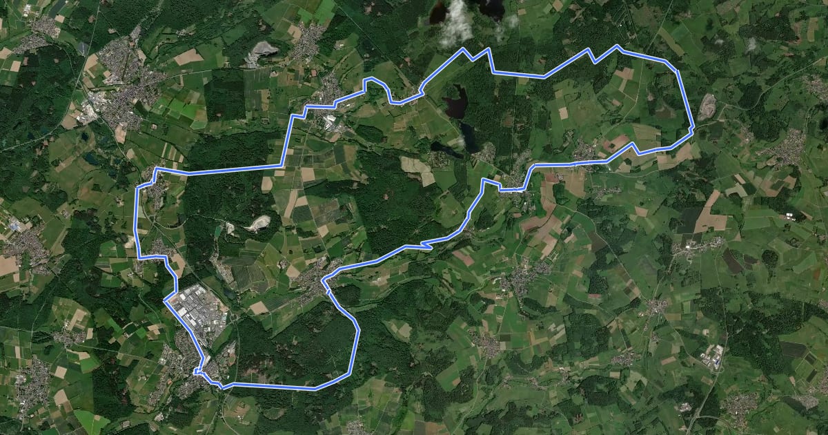 Маршрут Saynbach-Radrundweg на спутниковом снимке