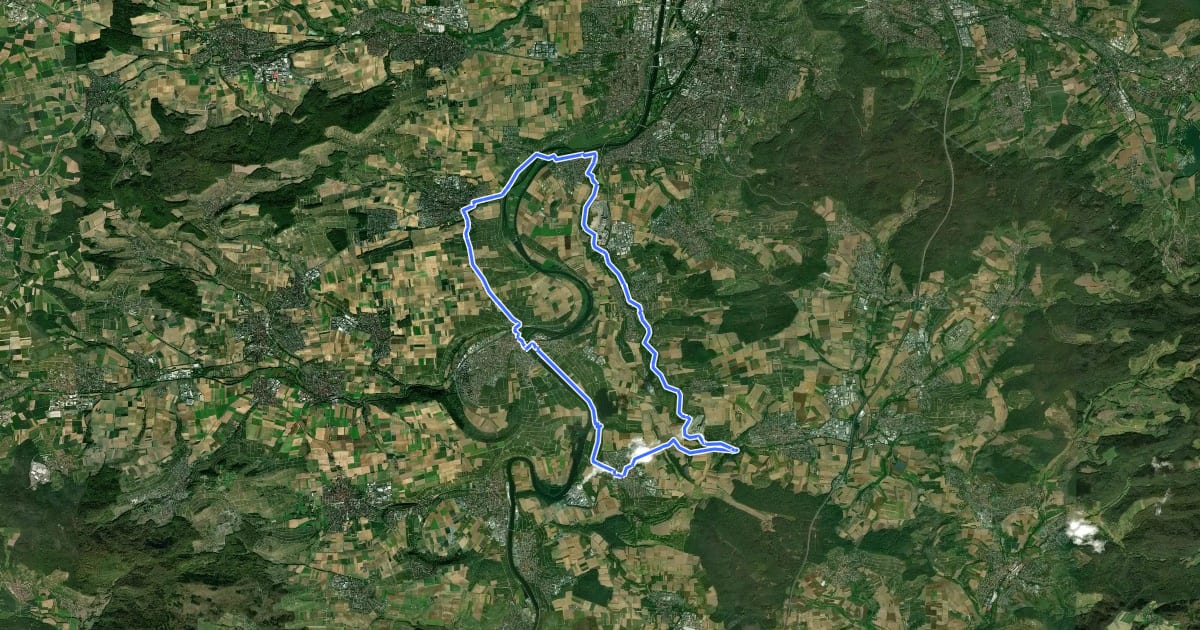 Маршрут SB2 Neckar-Schozachtal-Radrundfahrt на спутниковом снимке