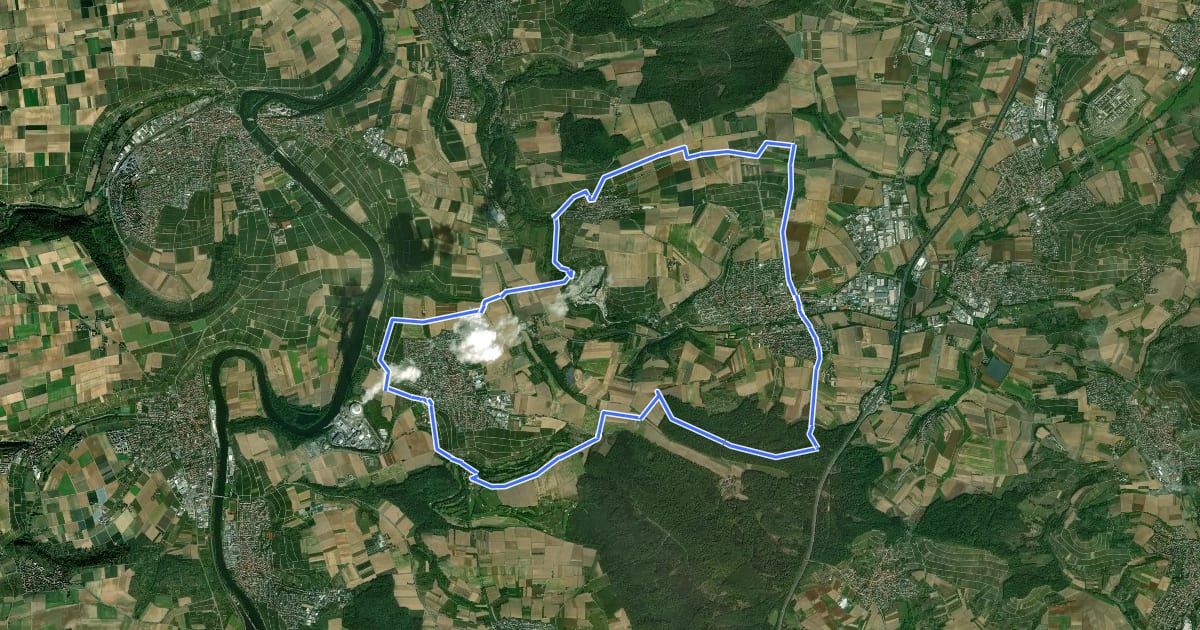 Маршрут SB3 Vom Neckar zur Schozach на спутниковом снимке
