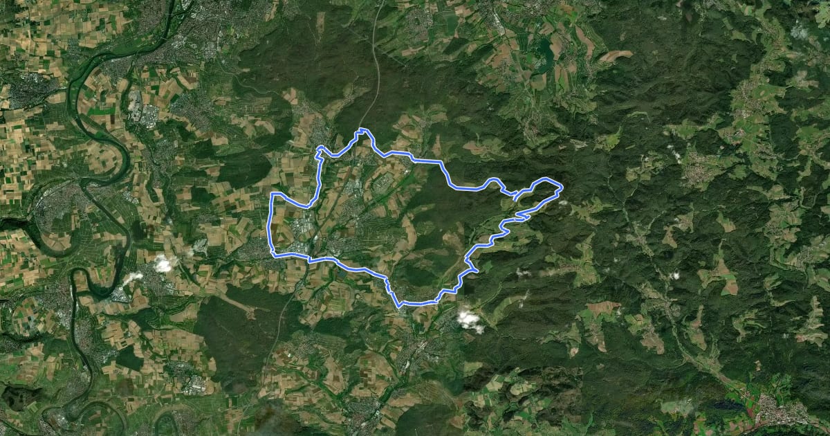 Маршрут SB4 Mountainbikerunde на спутниковом снимке
