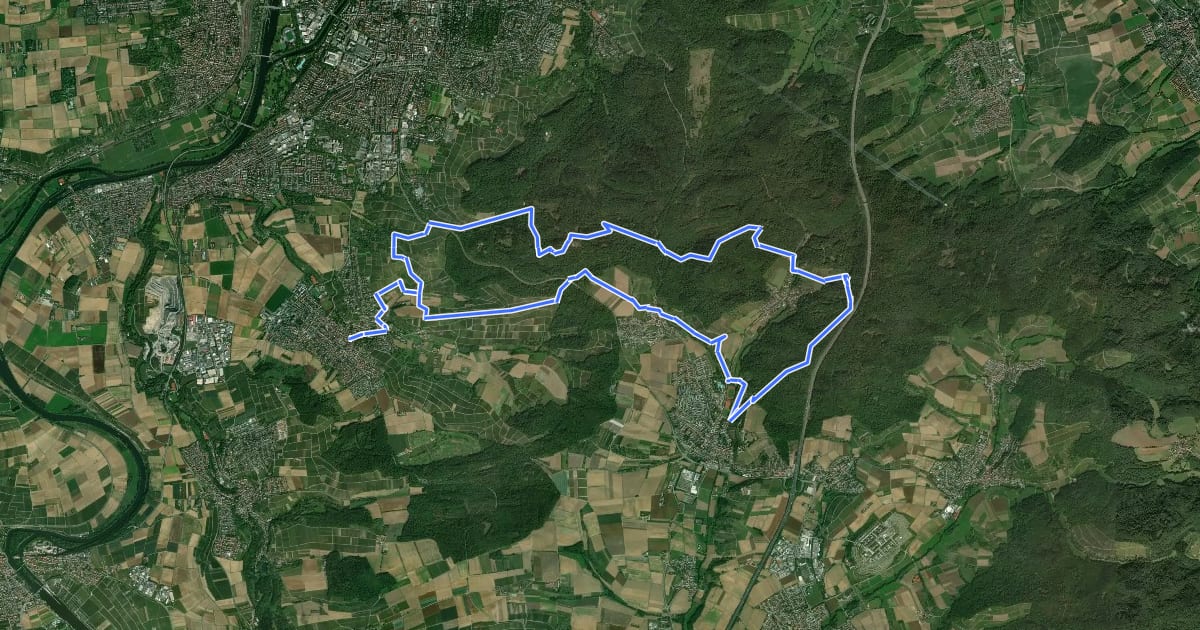 Маршрут SB5 Unterwegs auf dem Württembergischen Weinwanderweg на спутниковом снимке
