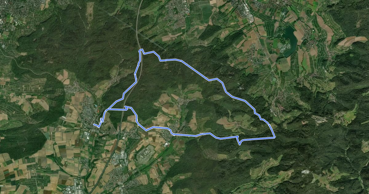 Маршрут SB6 Schnuppertour im Naturpark на спутниковом снимке