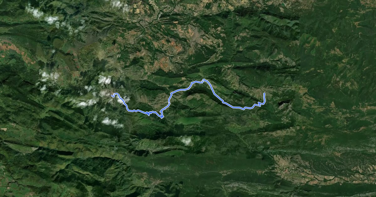 Маршрут SC 06N : Bugarach - Quillan на спутниковом снимке