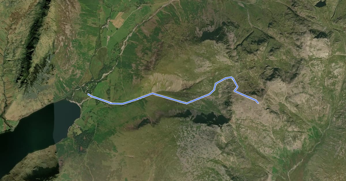 Маршрут Scafell Pike via Hollow Stones Route, North Lakes Outdoors на спутниковом снимке