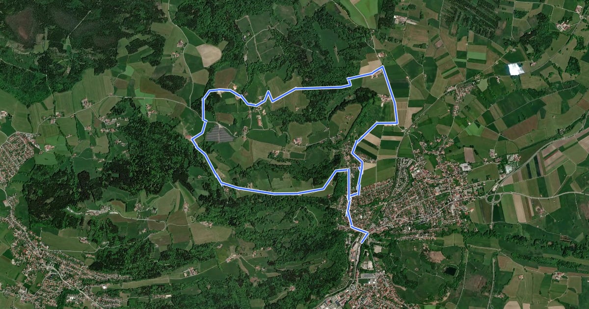 Маршрут Schäfflerweg на спутниковом снимке