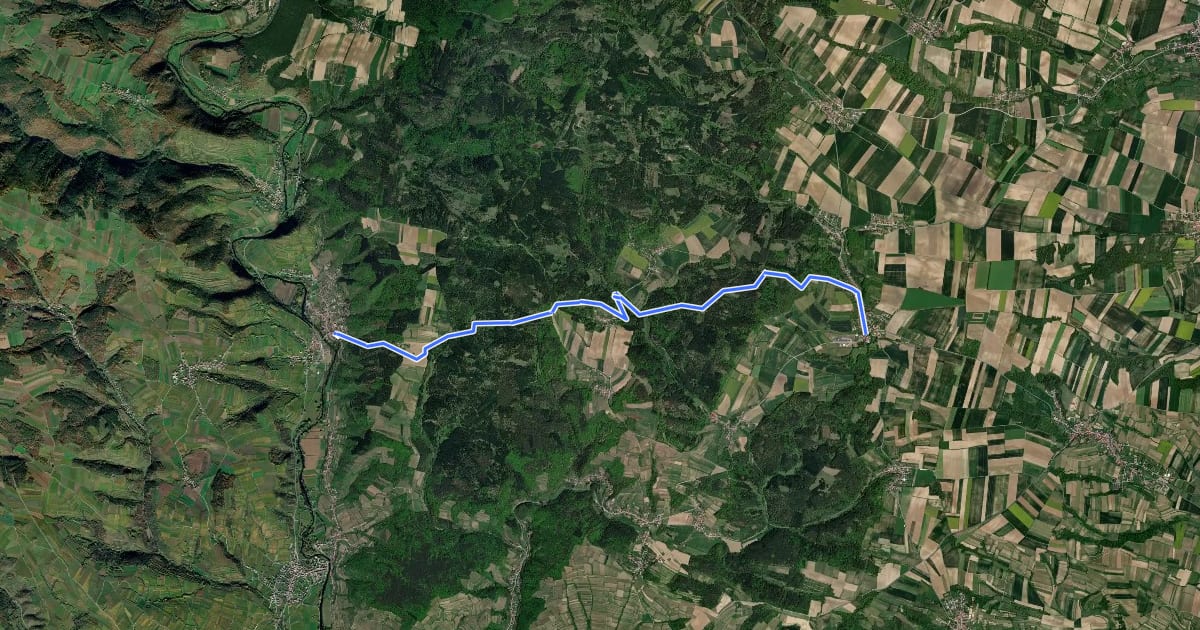 Маршрут Schönberg am Kamp -Mühlbach am Manhartsberg на спутниковом снимке