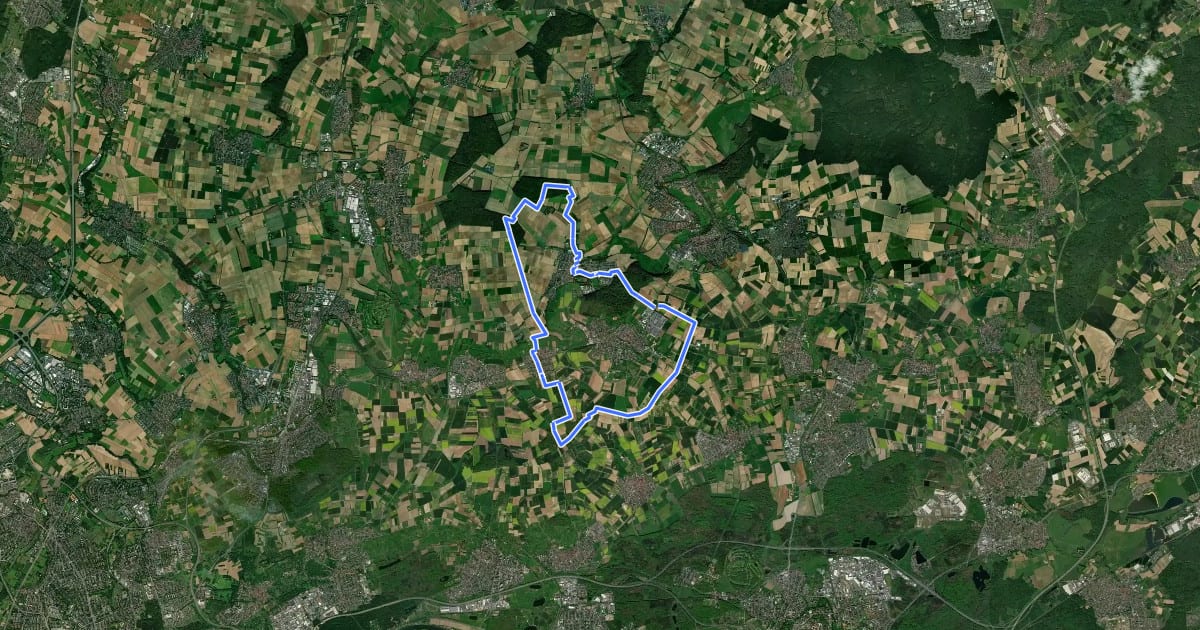 Маршрут Schöneck Landschaftsweg (Halbmarathonroute) на спутниковом снимке