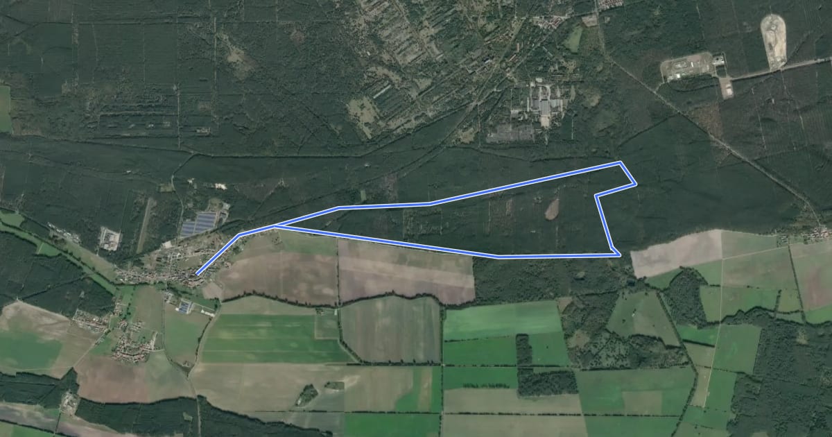 Маршрут Schönefelder Waldweg на спутниковом снимке
