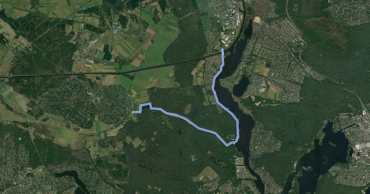 Маршрут Schönwalde (1) - Hennigsdorf (16) на спутниковом снимке
