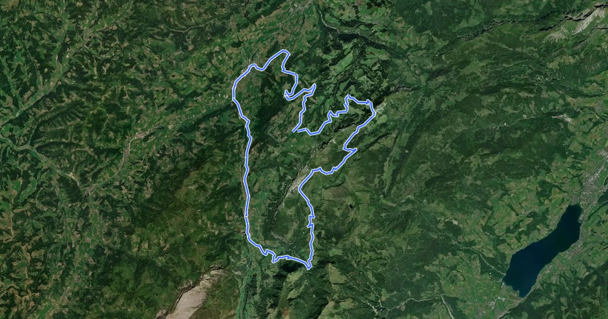 Маршрут Schüpfheim-Wasserfallenegg-Loop на спутниковом снимке