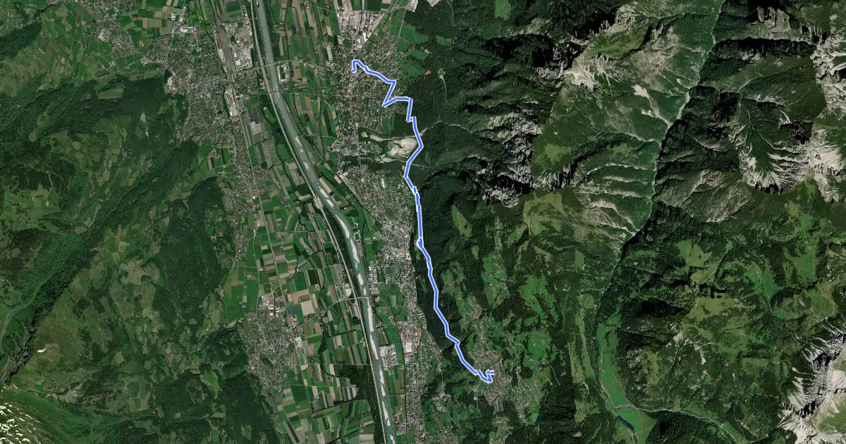 Маршрут Schaan - Triesenberg на спутниковом снимке