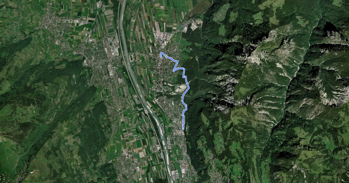 Маршрут Schaan - Vaduz на спутниковом снимке