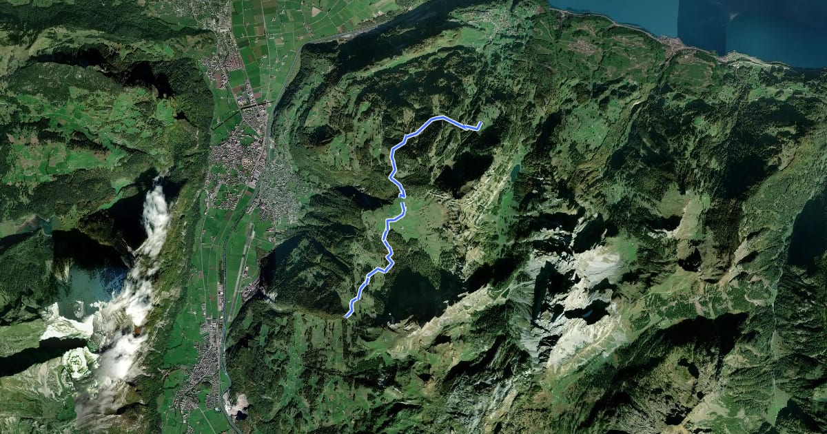 Маршрут Schabziger Höhenweg на спутниковом снимке