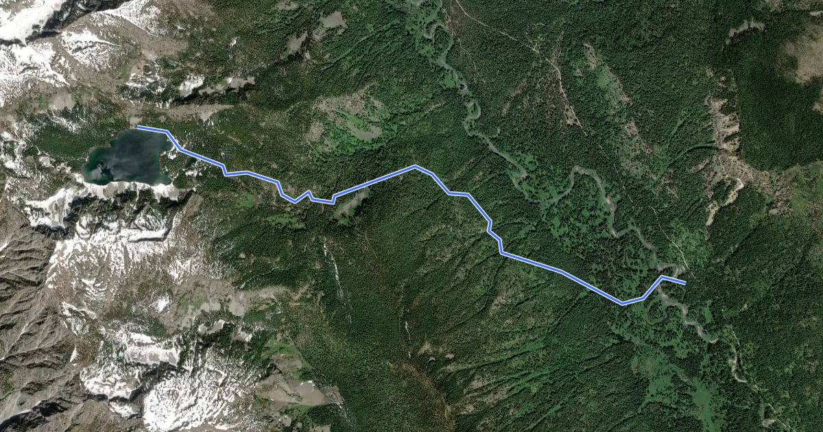 Маршрут Schaefer Lake Trail на спутниковом снимке