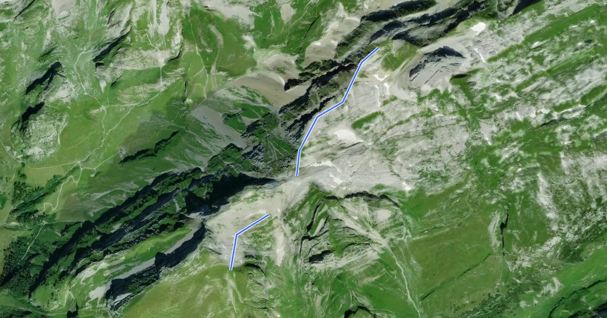 Маршрут Schafbergsattel - Altmannsattel на спутниковом снимке