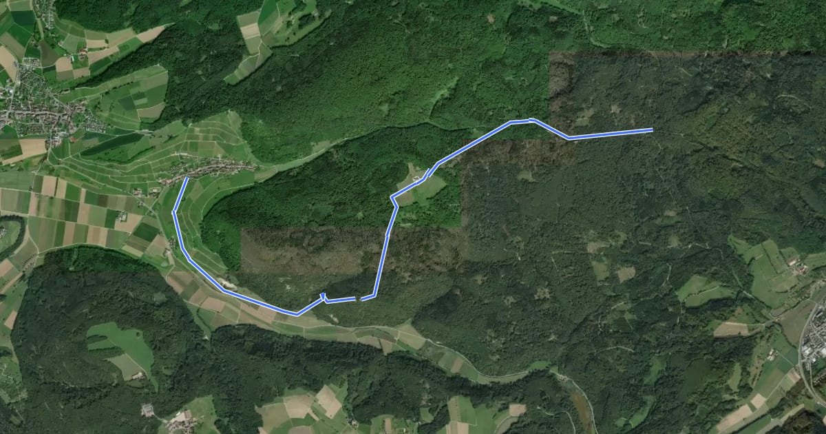 Маршрут Schaffhauser Grenzweg на спутниковом снимке