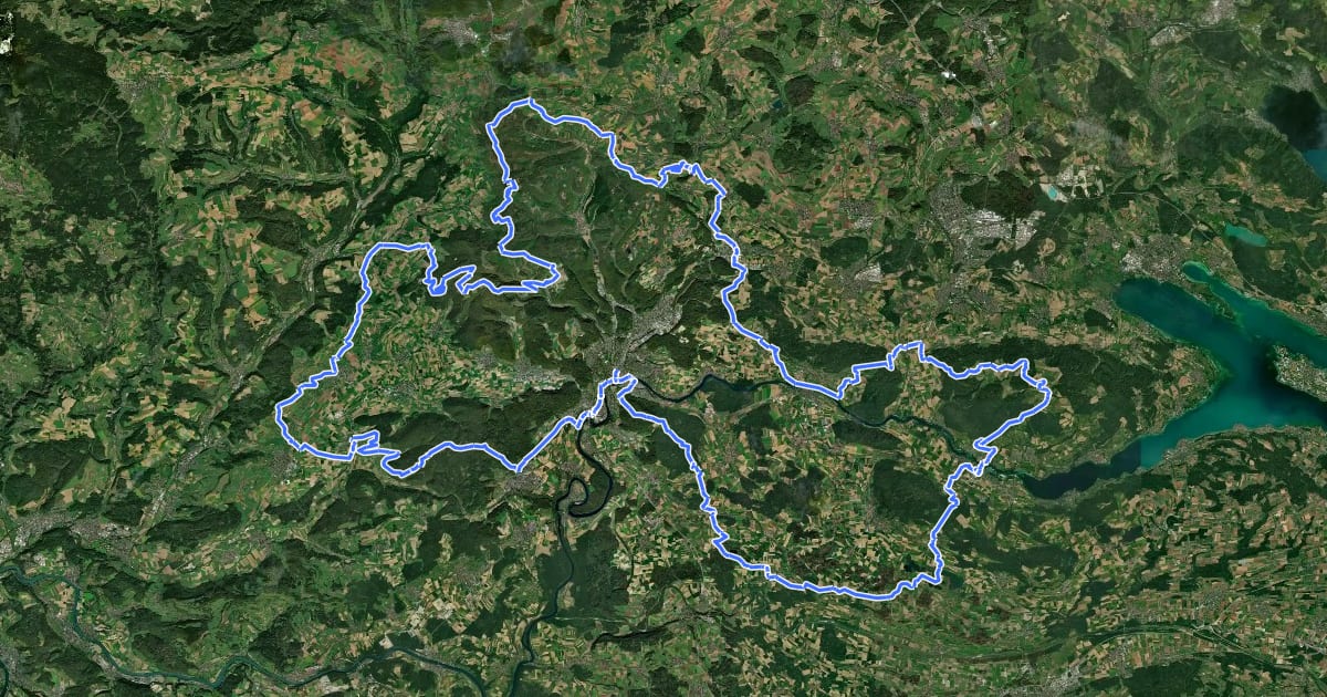 Маршрут Schaffhauserland Bike на спутниковом снимке