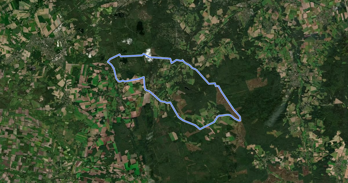 Маршрут Schafstallroute Reitweg на спутниковом снимке