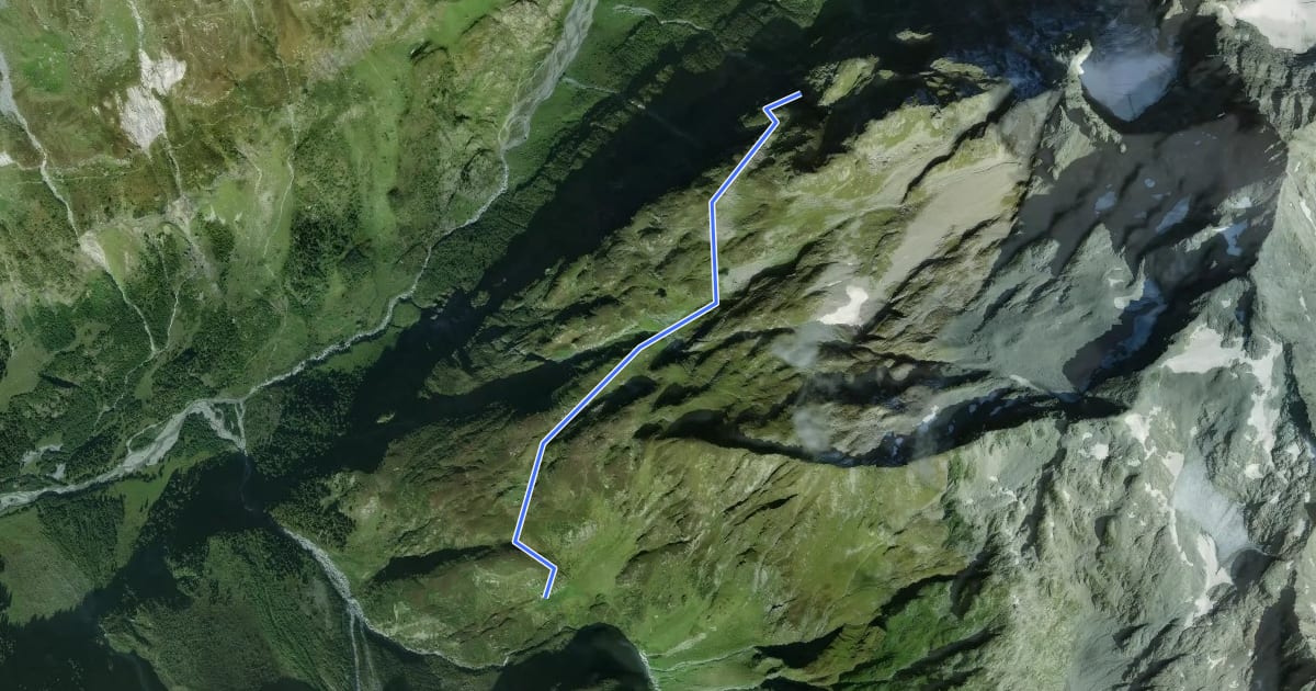 Маршрут Schafweg на спутниковом снимке