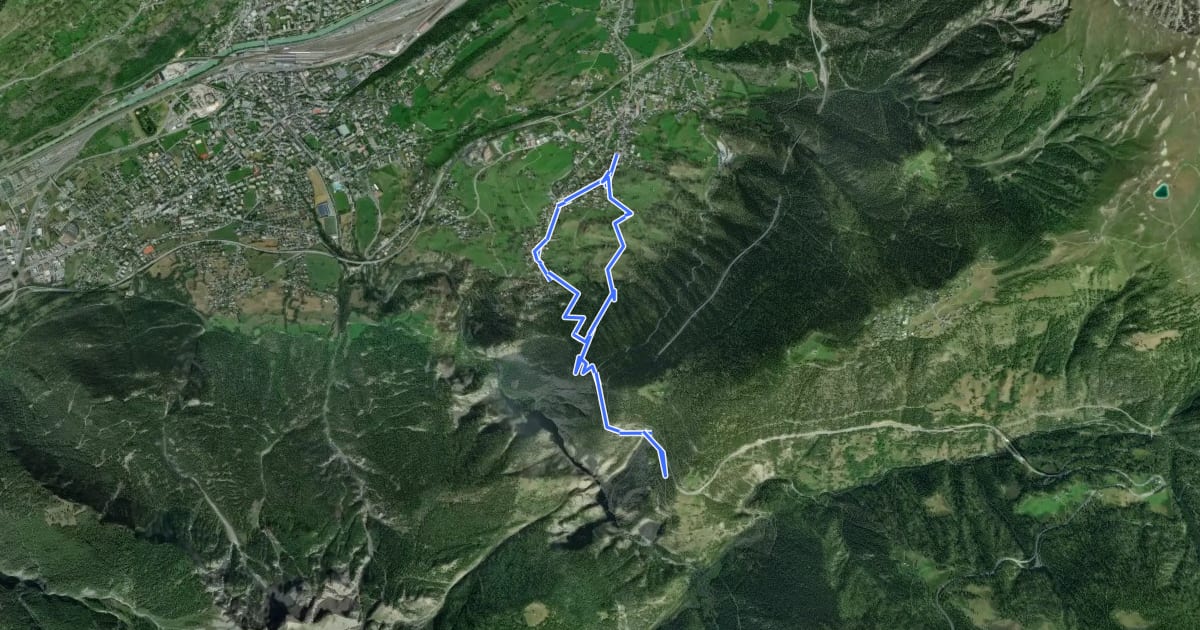 Маршрут Schallberg - Ried-Brig на спутниковом снимке