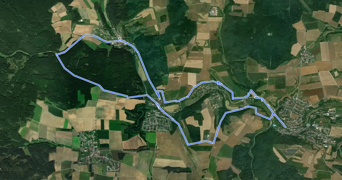 Маршрут Schambach Ursprungweg на спутниковом снимке