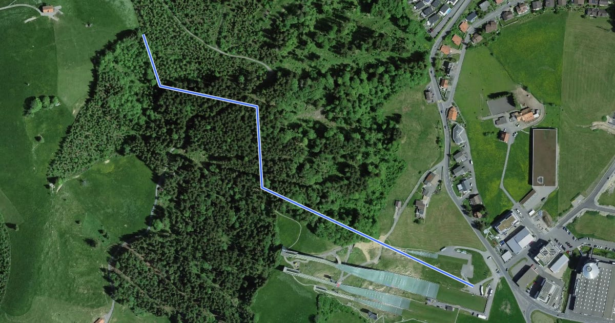 Маршрут Schanzen-Trail на спутниковом снимке