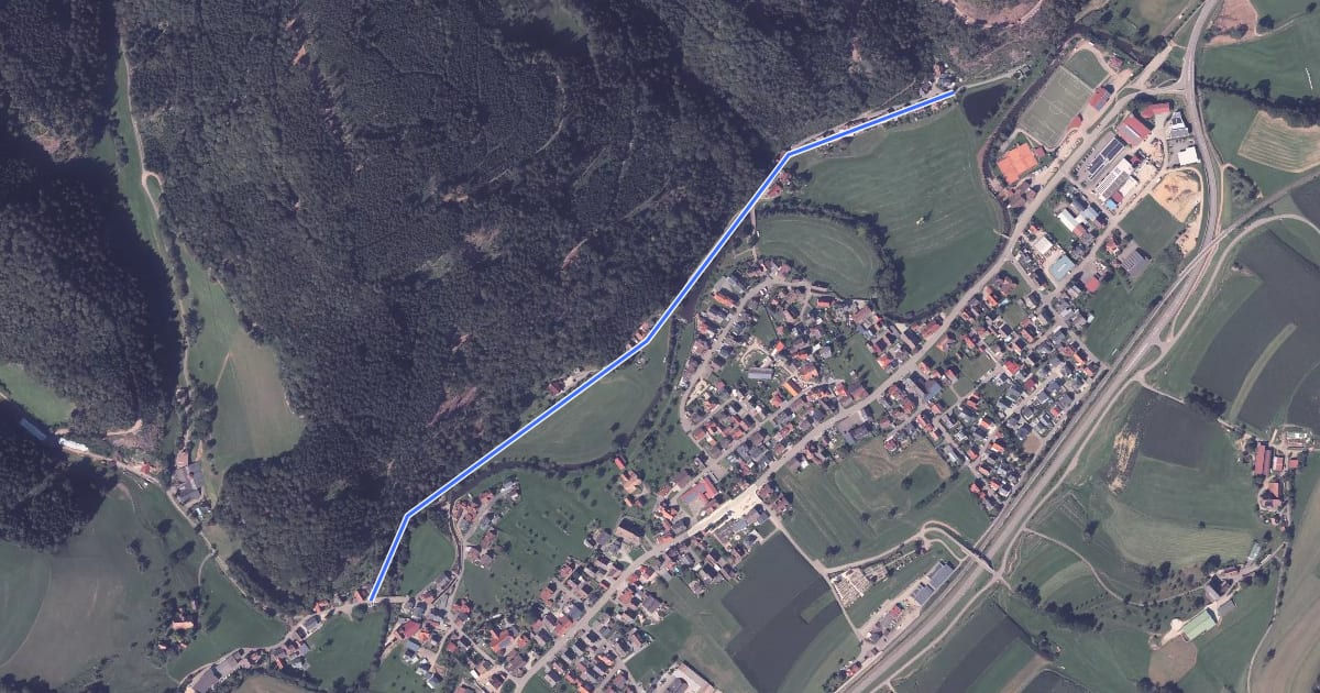 Маршрут Scharmattensee - Niederwinden Unterdorf на спутниковом снимке
