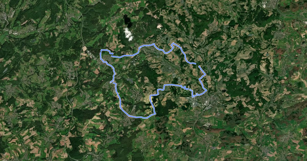 Маршрут Schaumberg-Radweg на спутниковом снимке