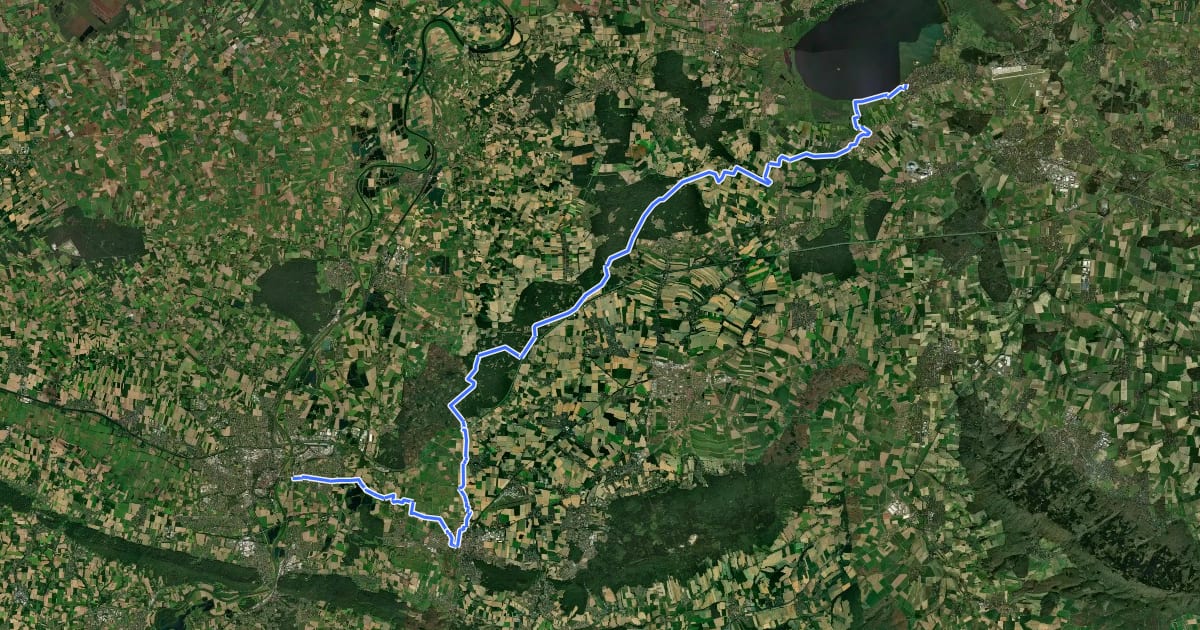 Маршрут Schaumburger Land - Fürstenroute на спутниковом снимке