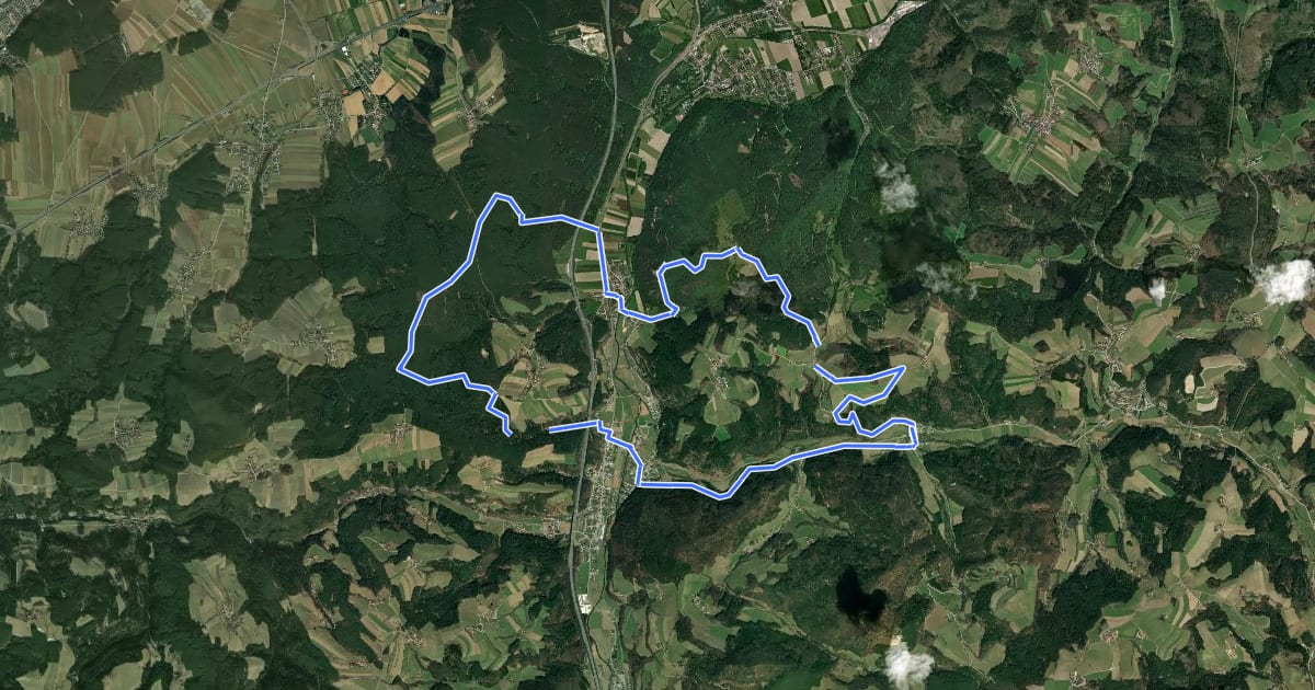 Маршрут Scheiblingkirchen: Erzherzog Johann-Rundwanderweg на спутниковом снимке
