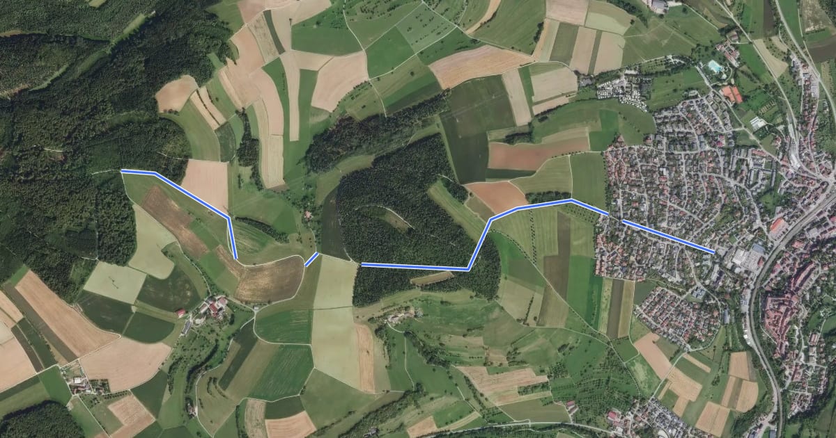Маршрут Scheienbohl - Engen Ludwig-Finckh-Straße на спутниковом снимке