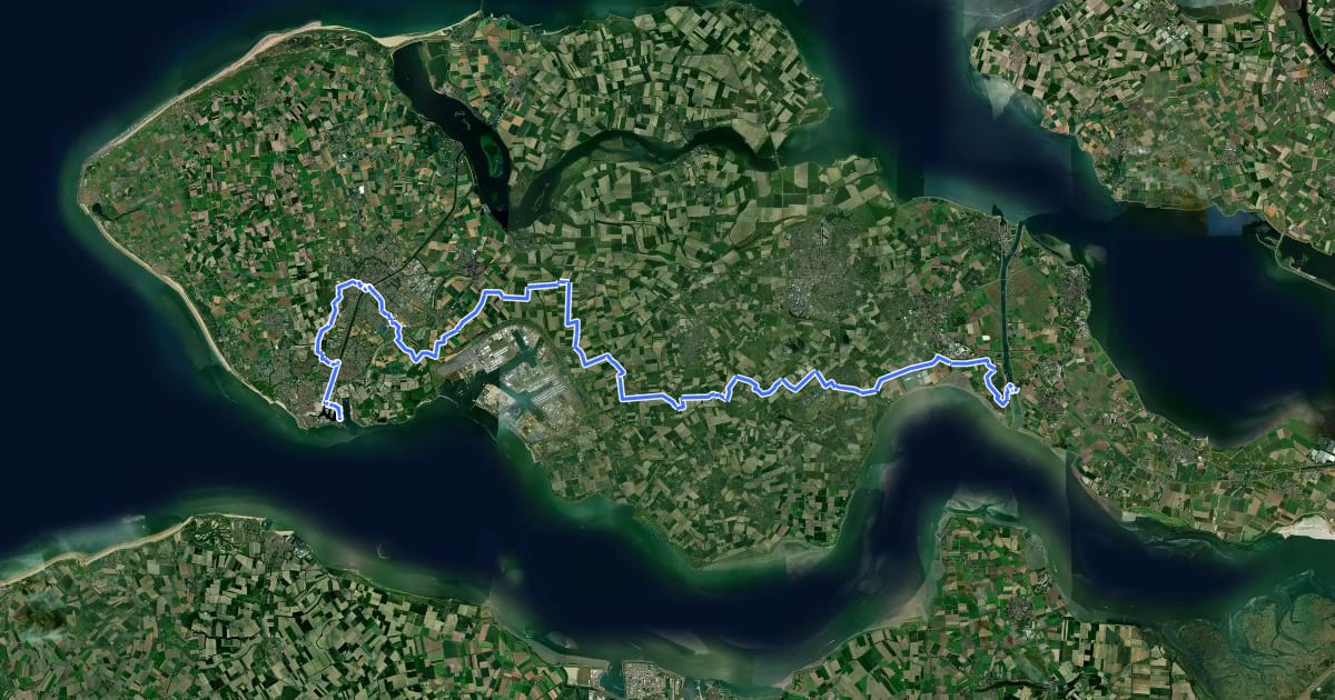 Маршрут Schelde-Rheinroute - 01 - Vlissingen - Hansweert на спутниковом снимке